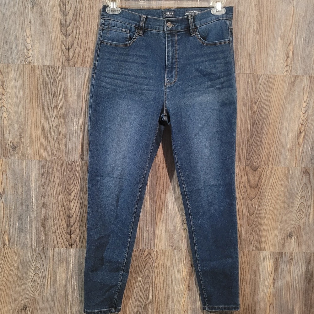 Curve Appeal High Rise Essential Skinny Size 12/31 x 28 Dark Wash Stretch